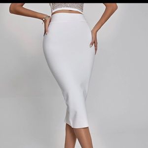 Mariam Bandage Pencil Skirt In White